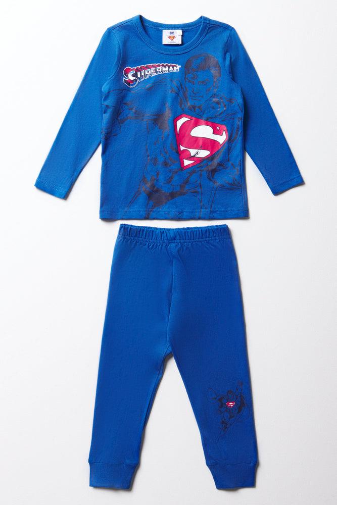 Superman Knit Pyjamas Long Sleeve Cobalt Ackermans