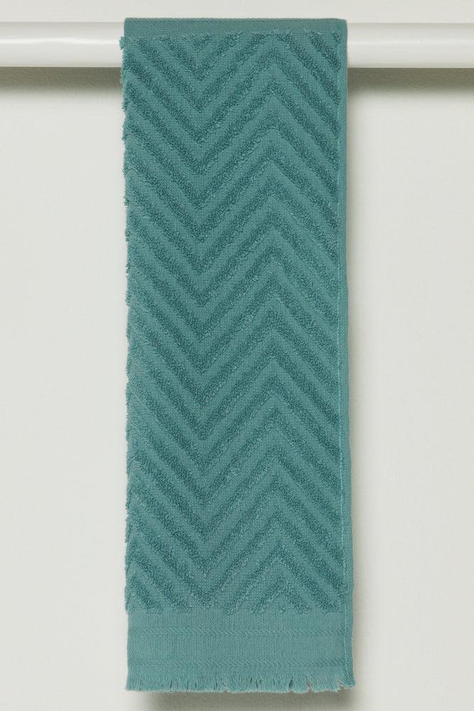 Textured Fringe Guest Towel Blue Ackermans