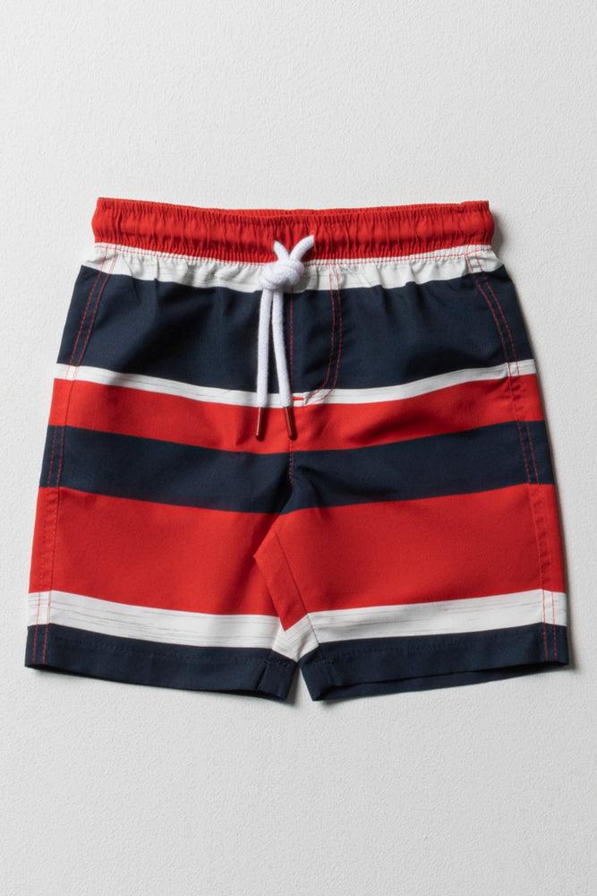 Stripe Swim Shorts Navy Red Ackermans