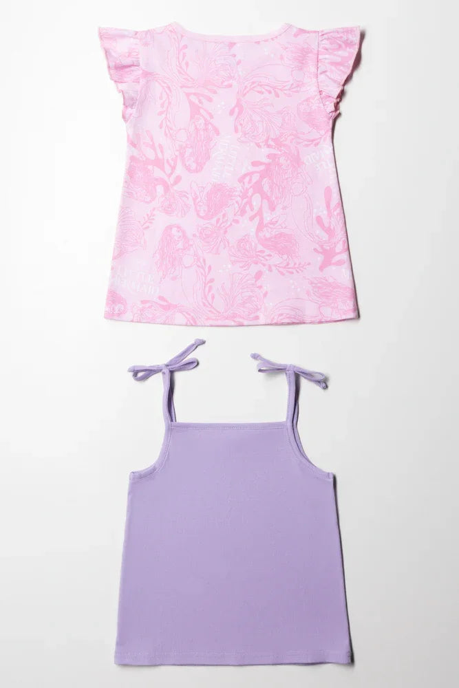 The Little Mermaid 2Pk Tshirt Purple (3)