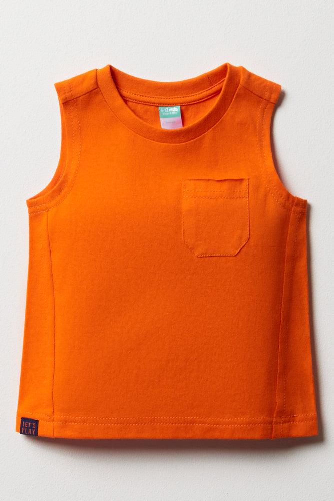 Sleeveless T Shirt Orange