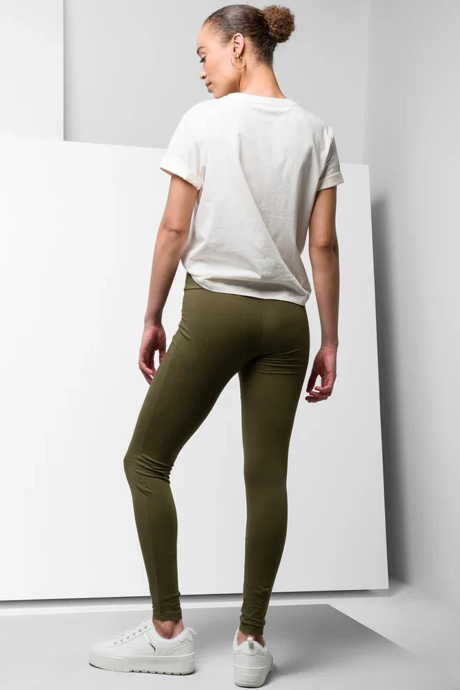 Wide Waist Leggings Olive Green (2)