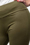 Wide Waist Leggings Olive Green (3)