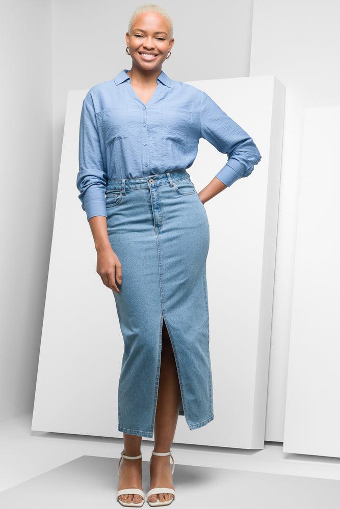 Maxi denim skirt south africa outlet