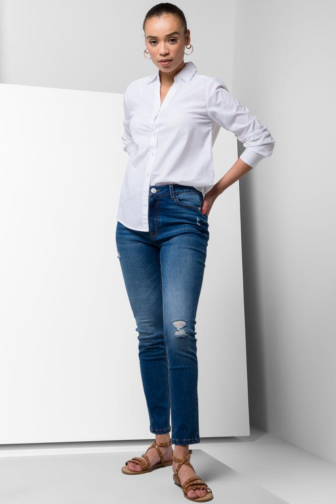 Ripped Skinny Denim Jeans Blue Denim Jeans Ackermans