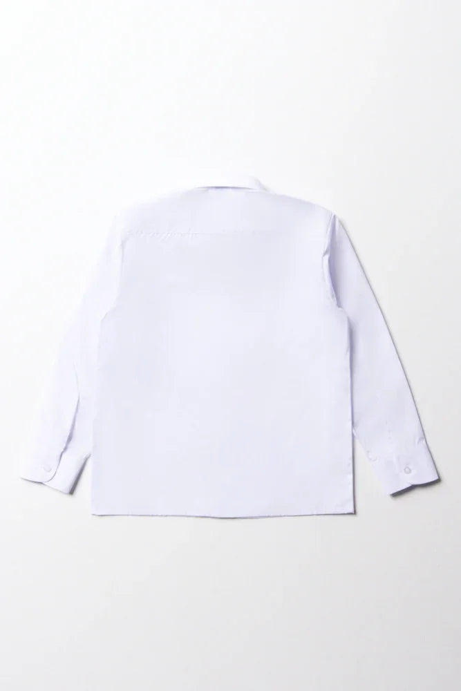 Boys School Long Sleeve Collar Shirt White Toughees (3)