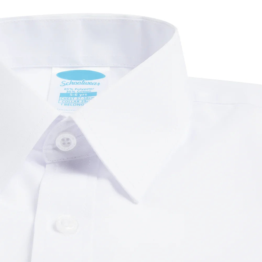 Boys School Long Sleeve Collar Shirt White Toughees (5)