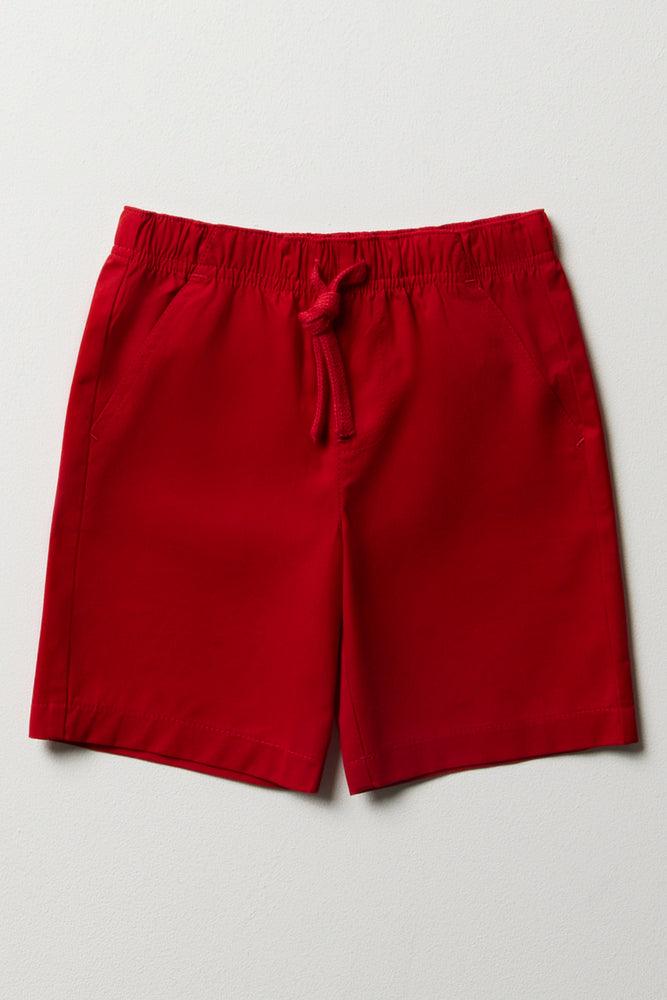 Plain red shorts on sale