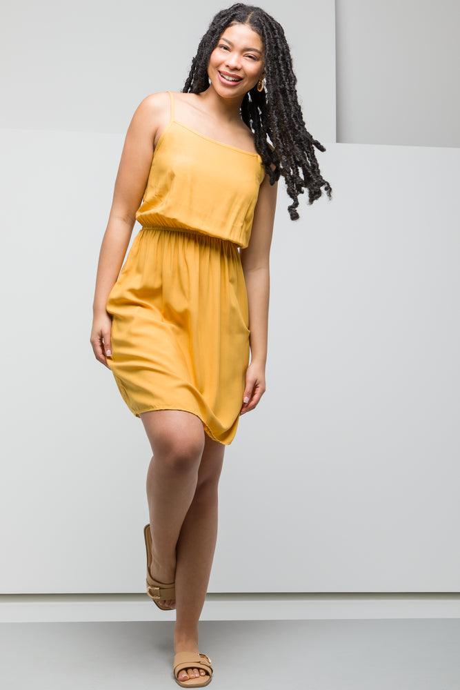Yellow strappy dress new arrivals