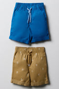 2 Pack Shorts Blue And Natural