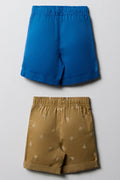 2 Pack Shorts Blue And Natural (3)