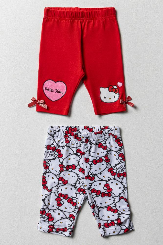 Hello Kitty 2 Pack Cropped Leggings Red Bottoms Jeans Ackermans