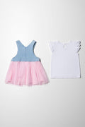 Unicorn Mesh Pinafore Set Pink (5)