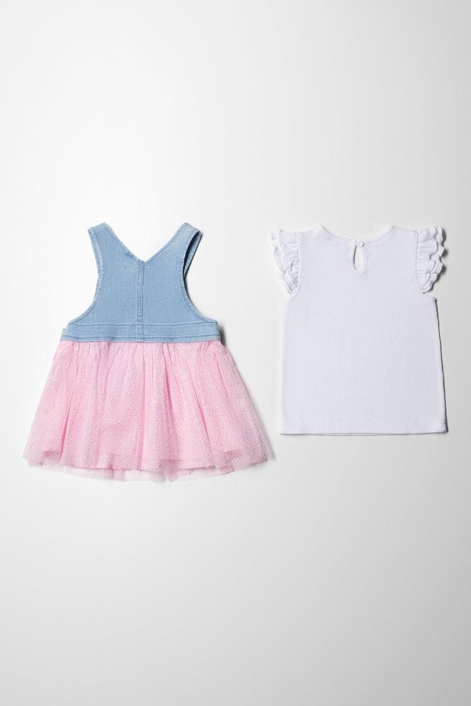 Unicorn Mesh Pinafore Set Pink (5)