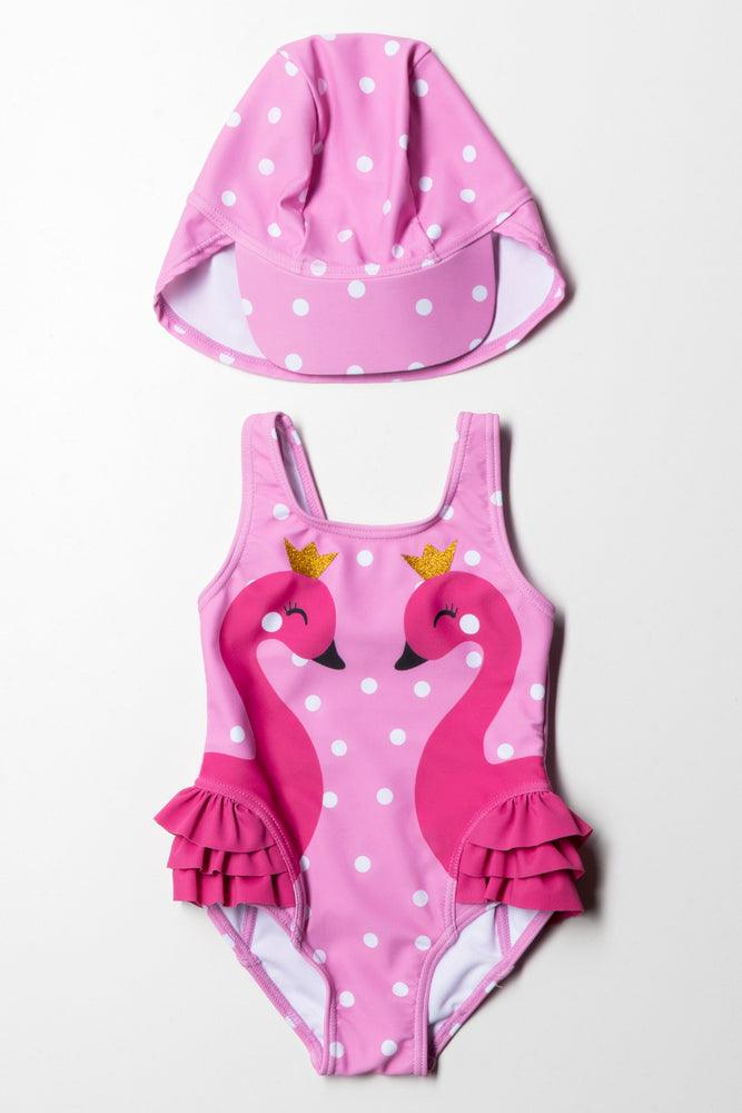Costume Swimwear With Hat Pink Swimwear Ackermans