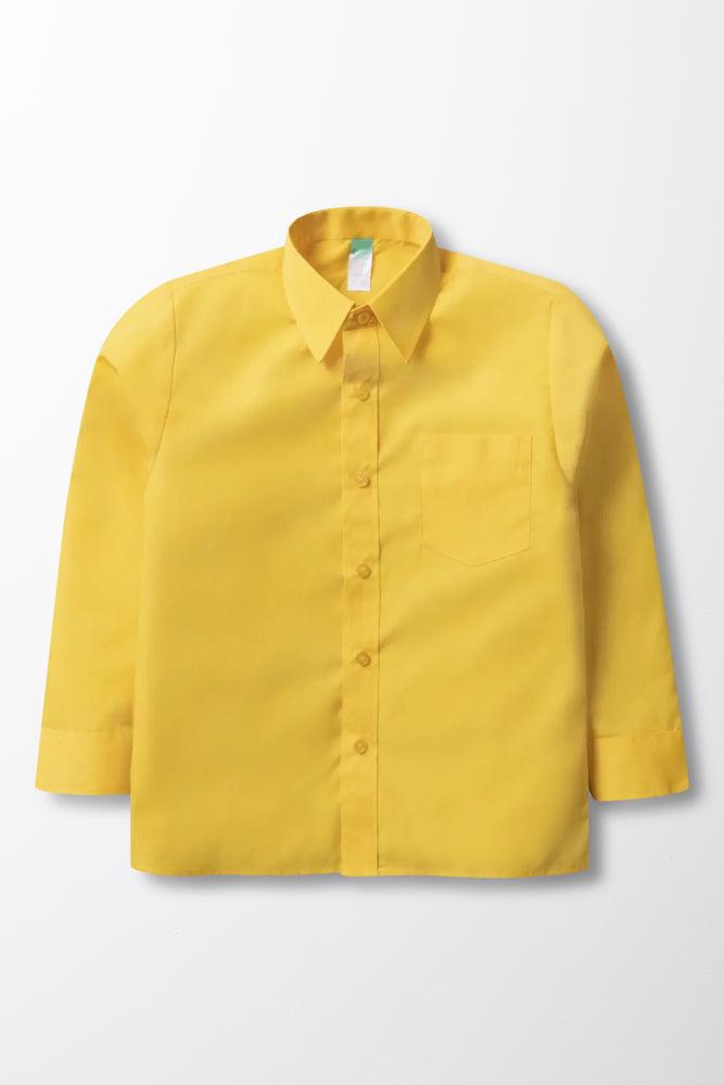 Unisex School Long Sleeve Collar Shirt Yellow Toughees School Clothes Ackermans