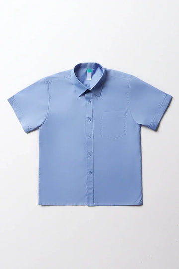 Unisex School Short Sleeve Collar Shirt Blue Toughees