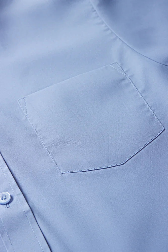 Unisex School Short Sleeve Collar Shirt Blue Toughees (2)