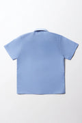 Unisex School Short Sleeve Collar Shirt Blue Toughees (3)