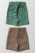 2 Pack Shorts Green & Natural (3)