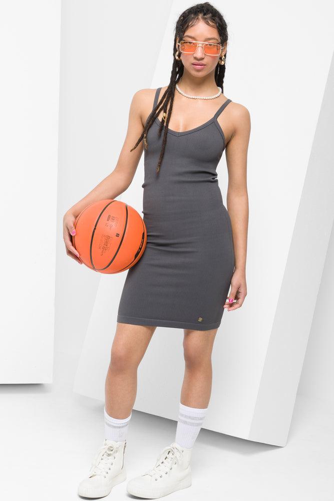 Seamless Strappy Bodycon Dress Grey Dresses Jumpsuits Ackermans