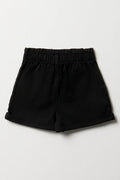 Pull On Denim Shorts Black (2)