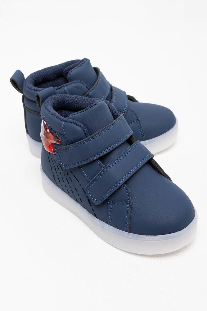 Airplane Light Up High Top Sneaker Navy Ackermans