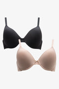 2 Pack T-Shirt Bras Black & Natural (1)
