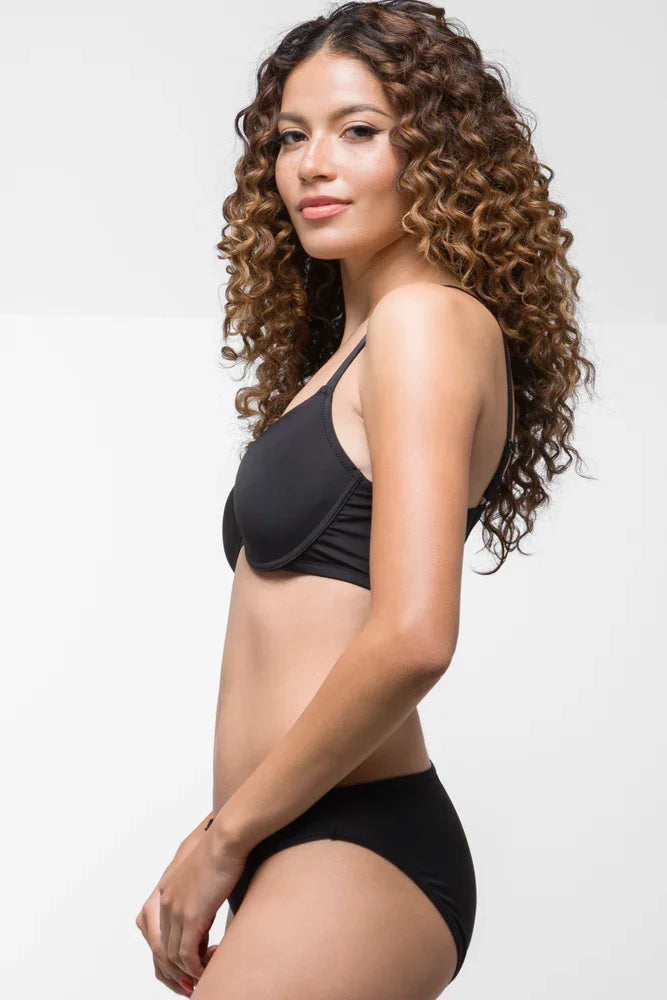 2 Pack T-Shirt Bras Black & Natural (2)