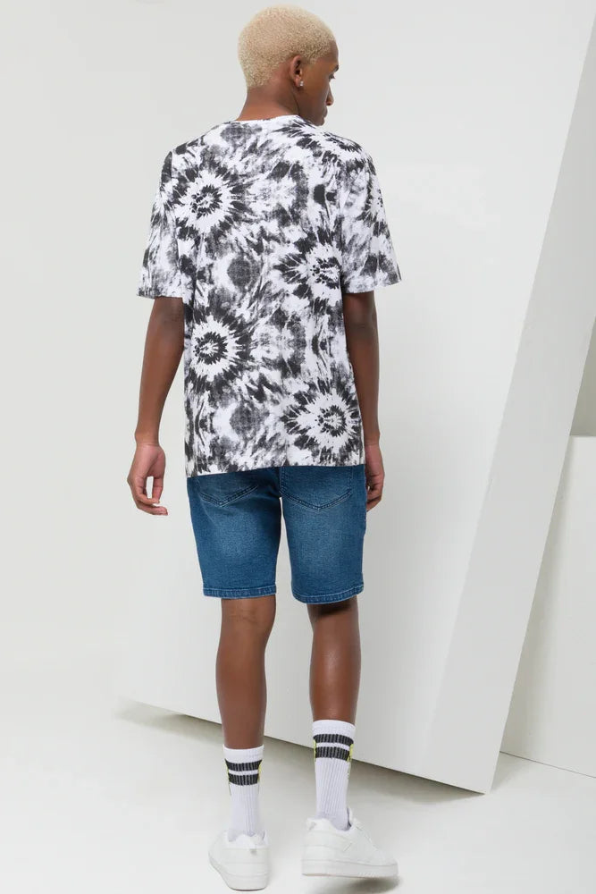 Cube X S.W. Smiley Tie Dye Short Sleeve T-Shirt Grey (2)