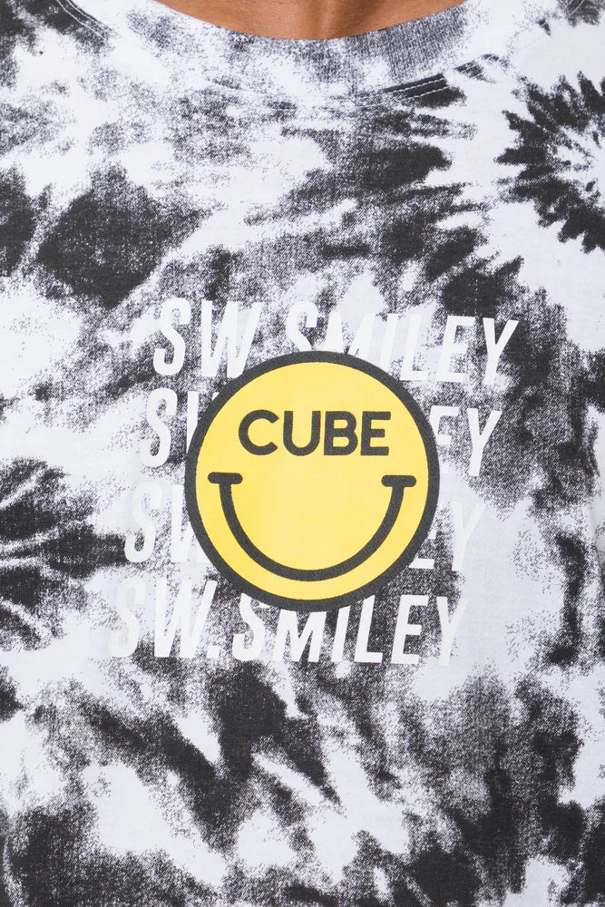 Cube X S.W. Smiley Tie Dye Short Sleeve T-Shirt Grey (3)