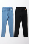 2 Pack Jeggings Black & Blue