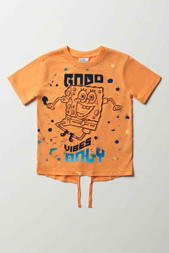 Spongebob Short Sleeve T Shirt Orange Tops T Shirts Ackermans
