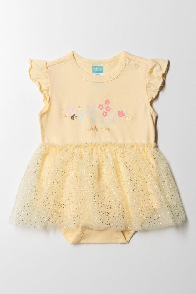 Flower Styled Occasion Dress Yellow Dresses Ackermans