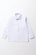 Girls School Long Sleeve Collar Shirt White Toughees