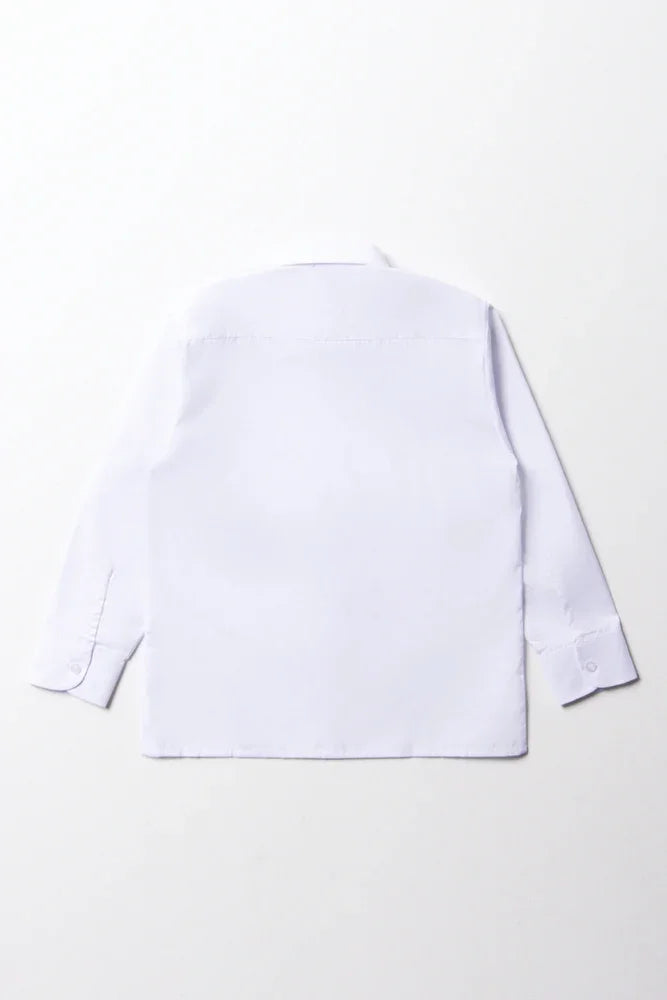 Girls School Long Sleeve Collar Shirt White Toughees (3)