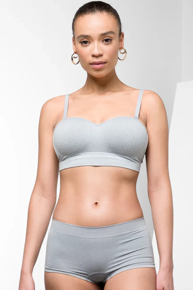 3 Pack Seam-Free Boyley Panties Black, Grey & White