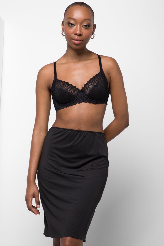 Long black half slip store