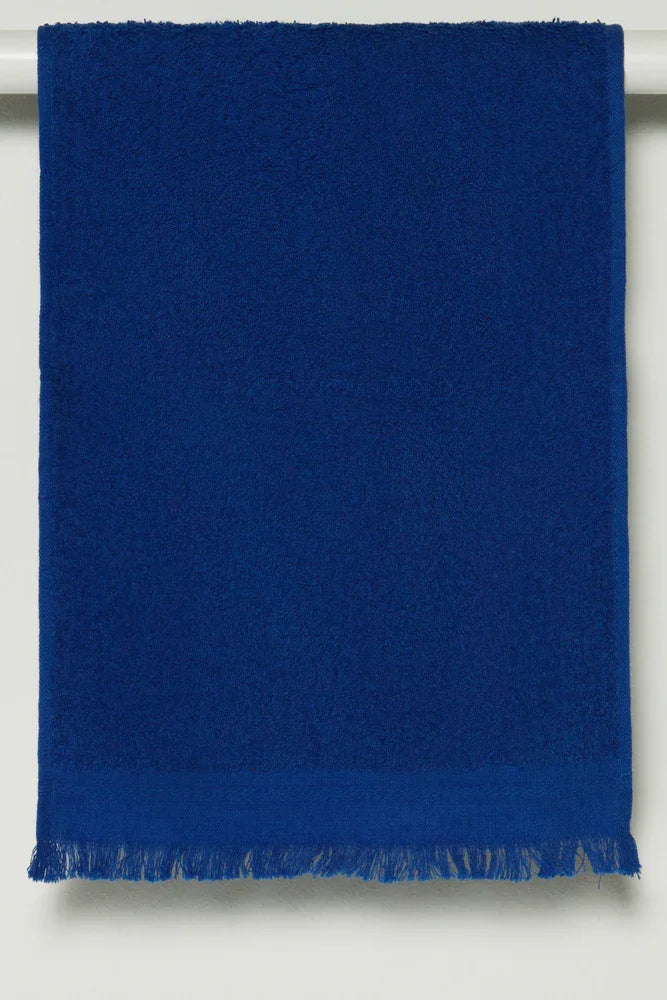 Fringed Guest Towel Blue