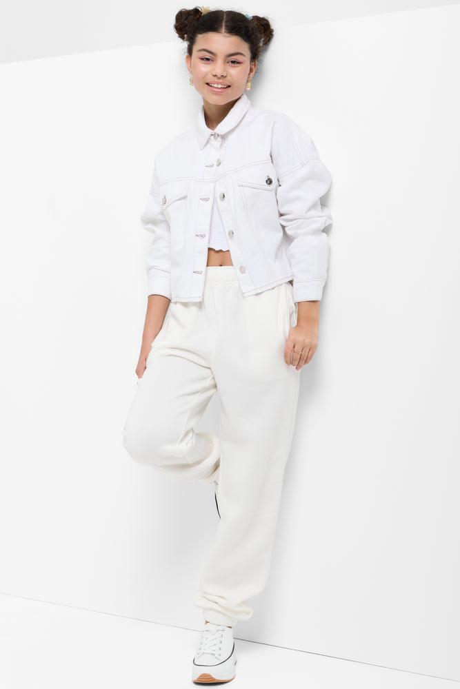 Trackpants With Elasticated Cuff White Ackermans