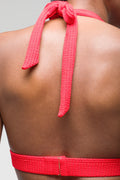 TEXTURED HALTER NECK BIKINI TOP RED (1)