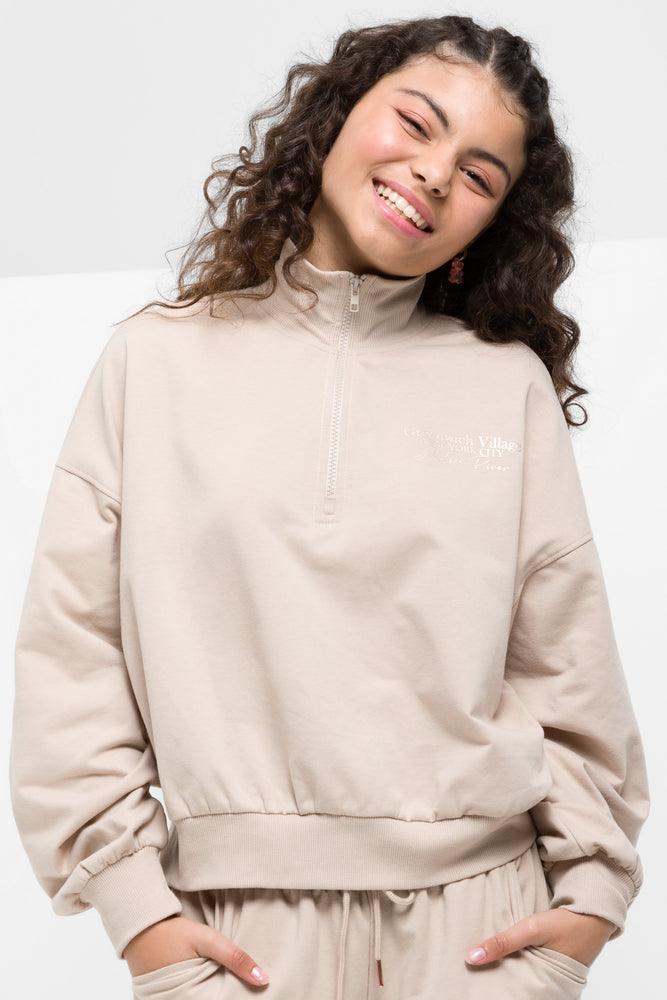 Quarter Zip Tracktop Natural Tracksuits Ackermans