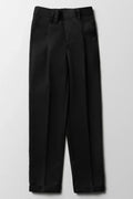 Boys School Turn Up Pants Black