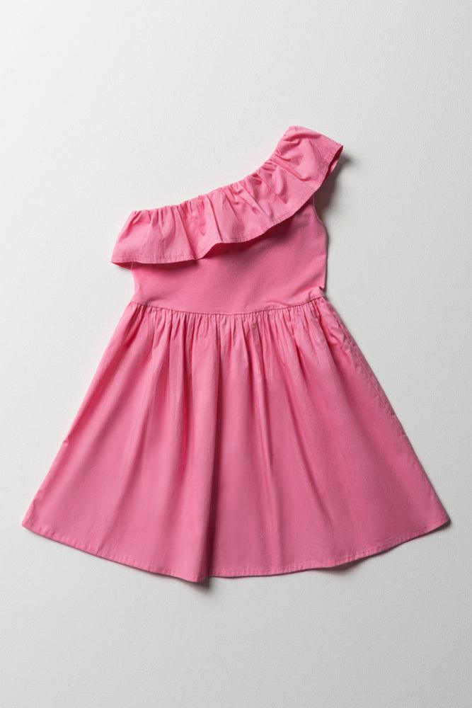 One Shoulder Dress Pink Dresses Jumpsuits Ackermans