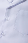 Unisex school short sleeve open neck shirt white (1)