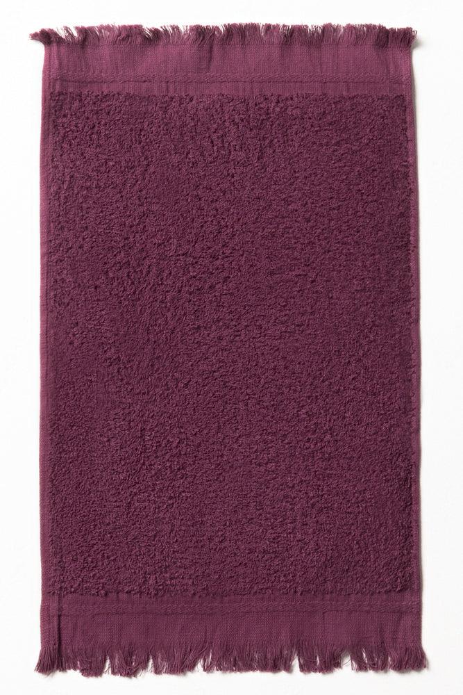 Fringe Guest Towel Plum