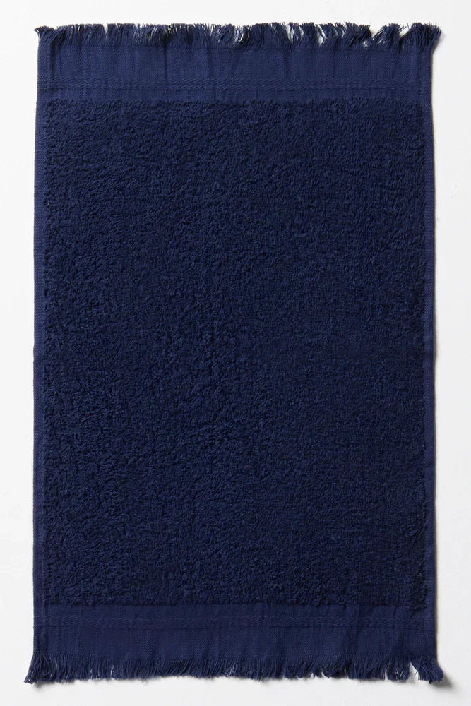 Fringe Guest Towel Dark Blue