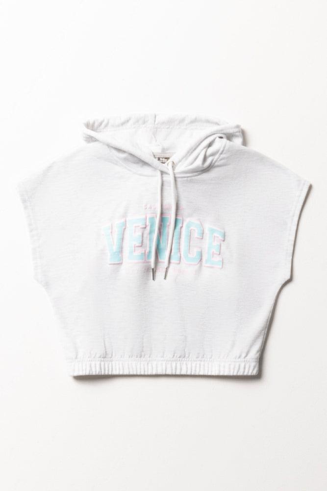 Sleeveless Hoodie Light Grey