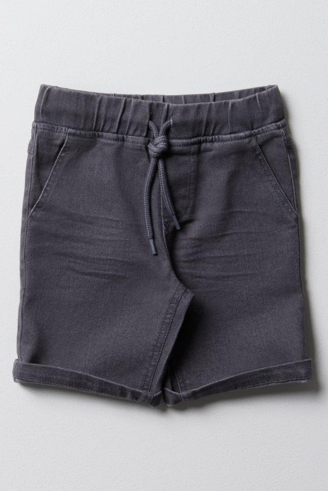 Pull On Denim Shorts Dark Grey Bottoms Jeans Ackermans