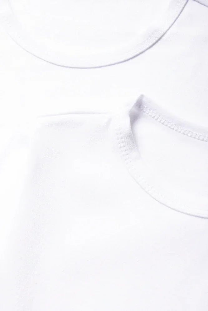 2 Pack Long Sleeve Vests White